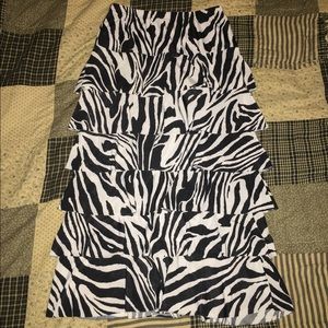 Girls Zebra Print Ruffle Skirt Size 6
